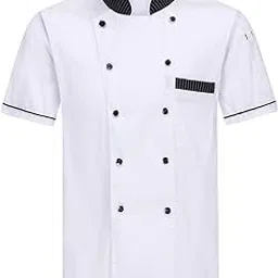calandis CALANDIS™ Unisex Chef Coat Jacket Catering Kitchen Short Sleeve Chef Wear 4XL White | Jackets & Vests | Uniforms & Work Clothing-picture-25
