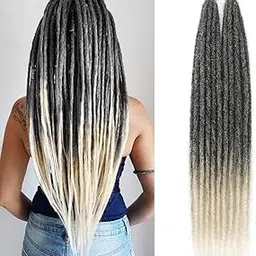 Dreadlock Extensions 24 Inch 10 Strands Pre-Looped Synthetic Locs Natural Color Lightweight & Tangle-Free Easy Install Single-Ended Straight Dreads for Women (MT1B-613)-picture-27