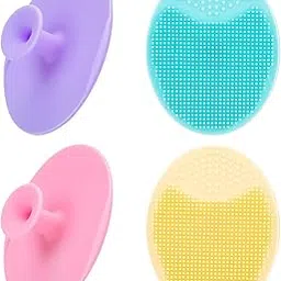 RUDSAA 4 Pack Face Scrubber,Soft Silicone Facial Cleansing Brush Face Exfoliator Blackhead Acne Pore Pad Cradle Cap Face Wash Brush for Deep Cleaning Skin Care-image-68