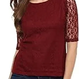 miss chase Womens Navy Blue Lace Top image 1