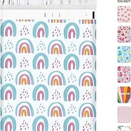 SHIPKEY 100 Pcs Blue Rainbow Poly Mailers 10x13inch, Plastic Thank You Poly Mailers for Jewelry, Earrings, Mailers for Small Business-image-42