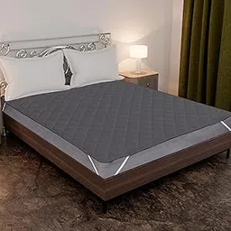 ACHIR 100% Waterproof Polycotton Breathable Corner Elastic Fitted Style Mattress Protector/Bed Cover - King Size, 72x78 Inch, 182.88x198.12 CM, 6ftx6.5 Feet - Grey-picture-19