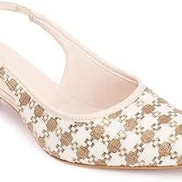 carlton london Women Comfortable Kitten Heel Pointed Toe Slingback Fashion Shoes for Daily use, Office use, Casual use-picture-36