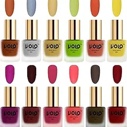Volo Velvet Dull Matte Bold Colors Nail Polish Combo in Wholesale Rate(Metallic Coral, Metallic Silver, Metallic Golden,Magenta, Maroon, Passion Pink, Neon Orange 96 ml) Pack of 12-image-71