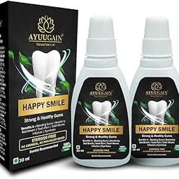 AYUUGAIN Happy Smile Herbal Gum Paint for Bleeding Gums, Sensitive Teeth, Bad Breath, Tooth Pain, Swollen Gums | Ayurvedic Toothache Medicine with Clove Oil & 15 Herbs - 30 ml (Pack of 2)-picture-28