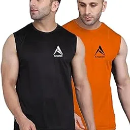 kroptee Stylish Men Cotton Casual Gym Vest (Pack of 2)-picture-24