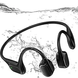 Bone Conduction Swimming Headphones Underwater, Waterproof Earbuds, Bluetooth Open Ear Swim Headphones with Built-in 32G Memory Card Sport Earbuds for Swimming-image-75