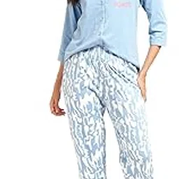 av2 Women's Cotton Butterfly Printed Night Suit Set of Shirt & Pajama Set -4031-picture-47