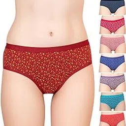 for her Outer Elastic Hipster 100% Cotton Panty Set for Women | Cotton Panty for Women | Underwear for Women |Hipster Panties for Women | Colors & Prints May Vary | Pack of 10-image-40