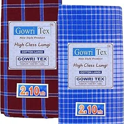 gowri tex Premium Cotton Lungi Pack Of 2-picture-42