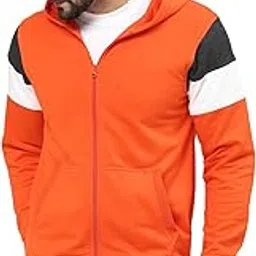 kalt Men Full Sleeves Zipper Fleece Colour Block Hoodie-picture-40