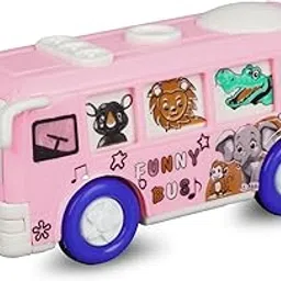 Asian Friction Powerd Plastic Toy Bus with Attractive Funny Cartoon Animals Print for Childrens Boys and Girls Kids Bus Toys for 2 to 5 Year Premium Gifting Toy(Multicolour) (Pack of 1)-picture-13