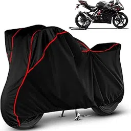 VOICO Water Resistant Bike Cover Dustproof UV Protection Bike Body Cover for TVS Apache RR 310 All-Weather Protection with Red Piping - Black image 1