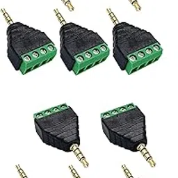 fdealz® [ 10 Pieces ] 4 Pole 3.5mm Screw Terminal 3.5mm (1/8) Stereo TRRS Audio Male to AV 4 Pin Female Screw Terminal Double Track Headphone Balun Solderless Converter Adapter-picture-41
