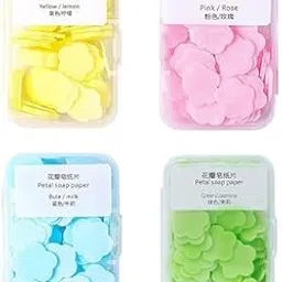 IMUU Mini Soap Paper Sheets, 4 Different Scented Mini Fresh Portable Disposable Petal Hand Wash Sheets, Dissolvable Hand Bath Soap Suitable for Outdoor, Travel, Home (Pack of 4)-picture-25