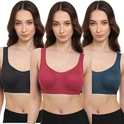 yelone Women's Cotton Sports Bra – Low Impact, Full Coverage, Non-Padded, Non-Wired, with Soft Hold Straps for Gentle Support-picture-47