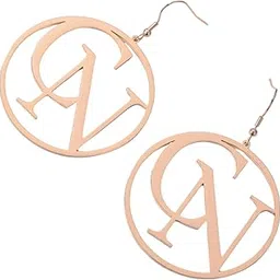 moskai Personalised Initial Name Earrings for Women | Custom Initial Letter Earrings | Gold Plated Personalized Jewelry | Lightweight Custom Name Earring Set | Unique Gift for Her | Name Earring for Women | Initial Dangle Earrings-picture-18