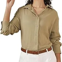 fyltr Women's Textured Regular Fit Top - Full Sleeves | Tops for Women | 100% Cotton-picture-10