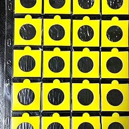 IHC ~ (Coin Sheets Pack of 5) Yellow Colour Coin Holder with 3 Different Size image 1