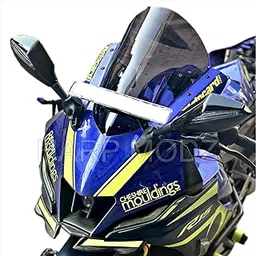HARP MODZ® Indonesian Type Full Bubble Visor Windshield Wind Deflector for R15 V4 & R15 M (Smoke Light Black Color)-picture-30