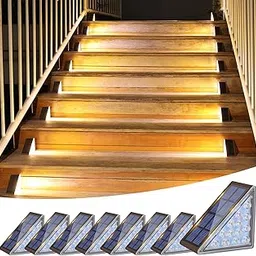 VOLISUN Acrylonitrile Butadiene Styrene Solar Step Lights Outdoor Waterproof, Led Outdoor Stair Lights, Solar Step Light Solar Deck Lights Decor (Brown,8 Pack)-image-41