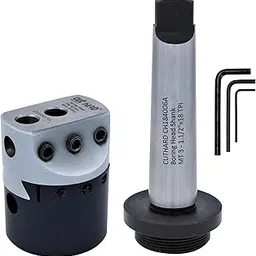 CUTHARD Precision Boring head 50 mm - F1-0.02mm - Bore Dia. 10 mm - With Shank 1.1/2” x 18 TPI and Allen Keys - Hard Chrome silver & Black (MT3)-picture-10