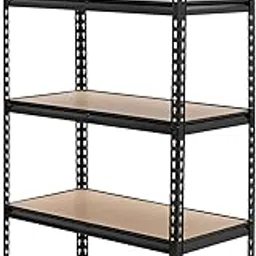 GarveeHome Garage Storage Shelves, 5-Tier Utility Shelves, Adjustable Storage Shelves, Industrial Shelving, Load 3860 Lbs Heavy Duty Storage Shelves for Garage Kitchen Basement Laundry Pantry,Black image 1