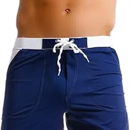 taddlee Men Swimwear Swimsuits Solid Basic Long Swim Boxer Trunks Board Shorts (L)-picture-25