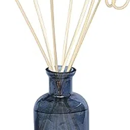 Pure Source India Glass Reed Diffuser Pot/Vase 3.5Inch with 8 Inch 7 Pcs Reed (Smoke Grey)-picture-34