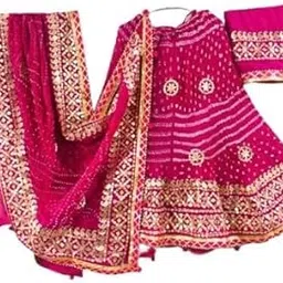 Traditional Bandhej Lehenga Choli for Women and Girls – Ethnic Rajasthani Ghaghra with Dupatta – Wedding Festival Wear Set-image-15