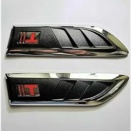 ZESI Car Side Decorative Air Flow Vent Chrome Plated Sticker for All Cars, Fender Sticker for Car(Set of 2, ABS Plastic, Adhesive Tape Attached)-image-57