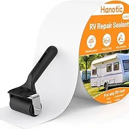 RV Roof Tape, 4 Inch x 50 Feet Sealant Repair Tape with Roller, UV Resistant & Weatherproof for RV Repair, Camper, Trailer, Boat Sealing, Leaking Roof, Window (White)-picture-40