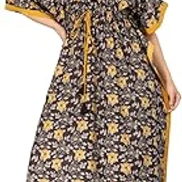 urali Women's Printed 100% Cotton Kaftan - K126A image 1