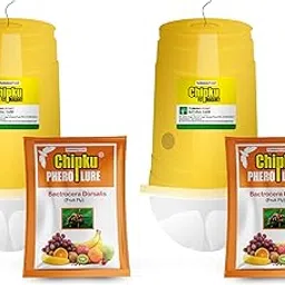 Chipku Fruit Fly Glass Trap Pack of 2 phermone Trap for bactocera dorsalis Insect cacher for Orchards and Fruit Crops with pheromone Lure Combo-picture-20