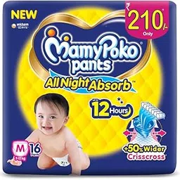 MamyPoko Pants All Night Absorb Baby Diapers, Medium (M), 16 Count 7-12 kg-picture-24