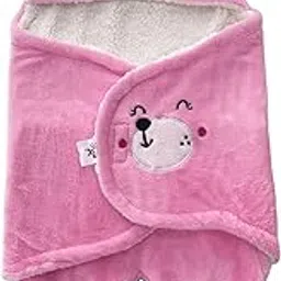 Mylo Baby Ultra-Soft Cute Baby Pack of 1 | Swaddling Wrapper | All Season Ac Blanket -Multipurpose | Hoodie Teddy Bear|0-6 Months (Light Pink)-picture-31