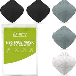 Naturyz N95 NIOSH & ISO Certified Reusable 3D ERGONOMIC HONEYCOMB Face Mask With 6 Layer Protection, Nose pin & Adjustable Ear Loops With 95% Filtration (Multicolour)-picture-27