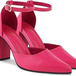 jm looks Casual & Stylish Block Heeled Sandals For Women & Girls | Formal Pointed Toe Heels | With Ankle Loop |-picture-3