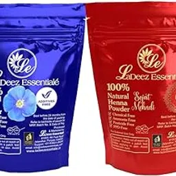 LaDeez Essentiale Organic Henna and Indigo Powder Combo Natural Hair Coloring Solution Dark Brown to Black (200gm)-image-29