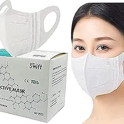 swift 3D Mask for Adults 50 pcs (white) image 1