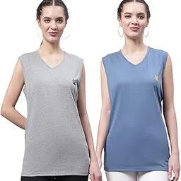 mack jonney Regular Fit Cotton Solid Gym Vest for Women (Pack of 2)-V_SL_MLG_BLU_002-P-picture-36