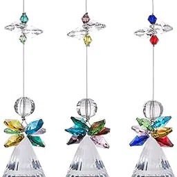 Crystal Chakra Suncatchers Angel Hanging Pendant Prism Windows Decorations Christmas Pack of 3-picture-13