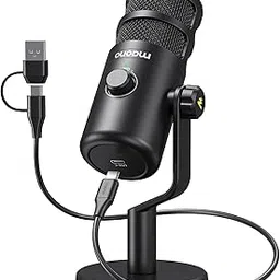 MAONO USB Dynamic Microphone for Podcast: Podcast Recording Microphone Plug&Play for Recording, Streaming, VoiceOver, Voice Isolation Technology, Metal Mic, Works for Audio Interface Mixer (PD100U)-image-0