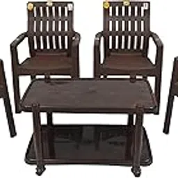 ANMOL Plastic Moulded Dinning Set 4 Ortho Chairs And 1 Table Heavy Duty (Weight Bearing Capacity 200 Kg) For Home Office Balcony Garden Resturant-picture-10