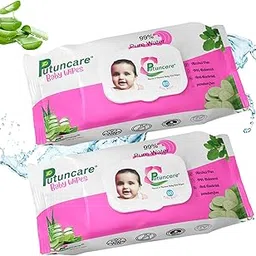 Putuncare Moisturising Soft Wet baby Wipes with Lid combo pack I 80 Wipes x pack of 2=160 Wipes I Extra Thick & alcohol free, pH Balanced, Paraben-Free I Prevents Rashes & Redness-picture-45
