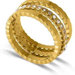 Three Piece Honeycomb Ring for Women - Gift for Girls & Women | Waterproof & Anti Tarnish Rings, 18k Gold Plated Rings-image-98