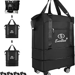 eb ever best-series of bags EverBest Expandable Foldable Duffel Bag Suitcase with Detachable Wheels Collapsible Rolling Travel Bag for Men Women (Large)-picture-55