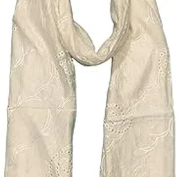 lkc WOMEN'S SEQUENCE EMBROIDERED SELFDESIGN SOFT COTTON CHANDERI DUPATTA-picture-53