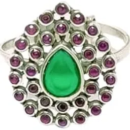 jsaj HEART SHAPE RING WITH RUBY,EMERALD,CUBIC ZIRCONIA AND DIFFERENT TYPES OF MULTI COLOR STONE IN 925 STERLING SILVER-picture-28