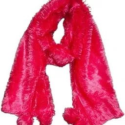 FAMOUS fur fancy woolen Women And Girl's Fancy Self Design Scarf, Stole showl (Rani)-picture-21